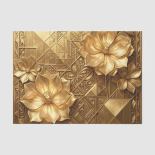 Luxe gouden Art Deco bloemmotief met reliëf Tissuepapier