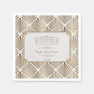 Luxe Gouden Art Deco Great Gatsby 18e Verjaardag Servet