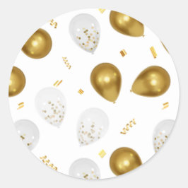 Luxe Gouden Ballonnen & Confetti Stickers