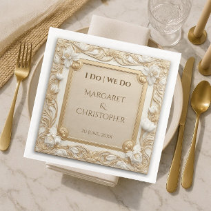 Luxe Gouden Barok Bruiloft Witte Tulpen Antiek Servet