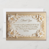 Luxe Gouden Barokke Grootheid Witte Tulpen Bloemen Bedankkaart (Voorkant)