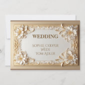 Luxe Gouden Barokke Grootheid Witte Tulpen Bloemen Bedankkaart (Achterkant)