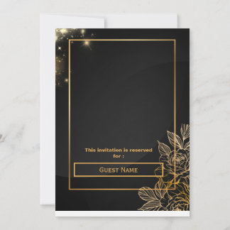 Luxe gouden bewerkbare moderne trouwuitnodiging kaart