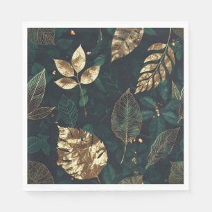 Luxe Gouden Blad Bosgroene Servetten