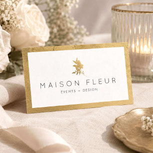 Luxe Gouden Bloem Bruiloft Evenementenplanner Visitekaartje