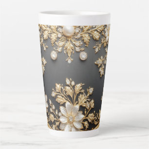 Luxe Gouden Bloem Frame Latte Mok
