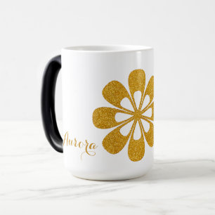 Luxe Gouden Bloem Glitter Typografie Magische Mok