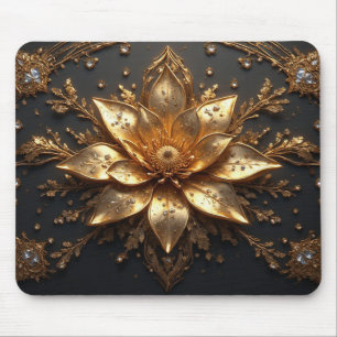 Luxe Gouden Bloem Muismat