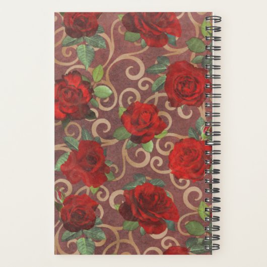 Luxe Gouden Bloemen Elegante Chic Klasse Aangepast Planner (Achterkant)