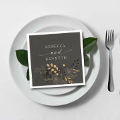 Luxe gouden bloemen minimalistische bruiloft servet