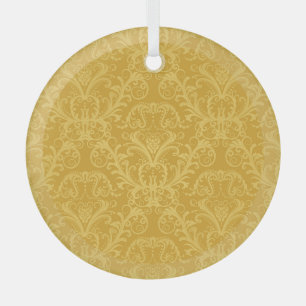 Luxe Gouden Bloemen: Naadloos behang Glas Ornament