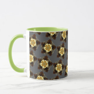 Luxe Gouden Bloemrijke Mandala Sierontwerp Mok