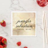 Luxe gouden bokeh BRUILOFT MONOGRAM Servet (Insitu)