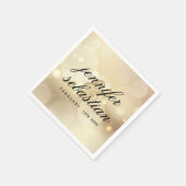 Luxe gouden bokeh TROUW MONOGRAM Servet (Hoek)
