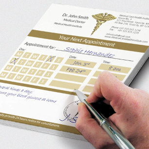 Luxe gouden Caduceus kostbare medische afspraak Notitieblok