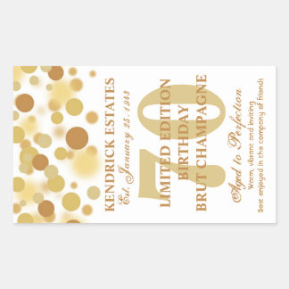 Luxe Gouden Champagne Bubbles Verjaardag Label 750