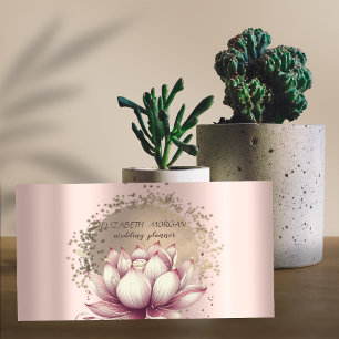 Luxe Gouden Confetti Glitter Lotus Metaal Visitekaartje