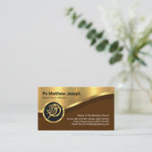 Luxe Gouden Curve Golf Ichthus Vis Visitekaartje (Staand voorkant)