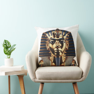 Luxe Gouden Egyptisch Masker Kunstwerk Kussen