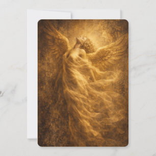 Luxe Gouden Engel Fijne Kunst Uitnodiging