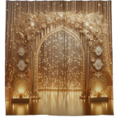 Luxe gouden feestboog: elegante bruiloft douchegordijn (Voorkant)