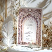 Luxe gouden filigraan bruiloft  boog uitnodiging