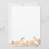 Luxe Gouden Folie Floral Moderne Bruiloft Kaart (Achterkant)