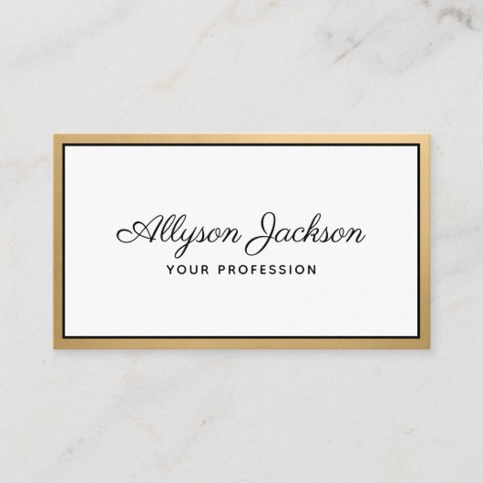 Luxe gouden folie script visitekaartje (Voorkant)