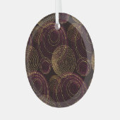 Luxe gouden geometrische print glas ornament (Voorkant links)