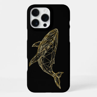 Luxe Gouden Geometrische Walvis iPhone 16 Pro Max Hoesje
