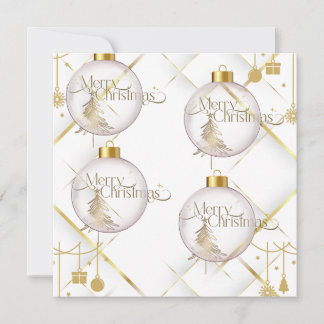 Luxe gouden (gepersonaliseerde) vlakke kerst Kaart
