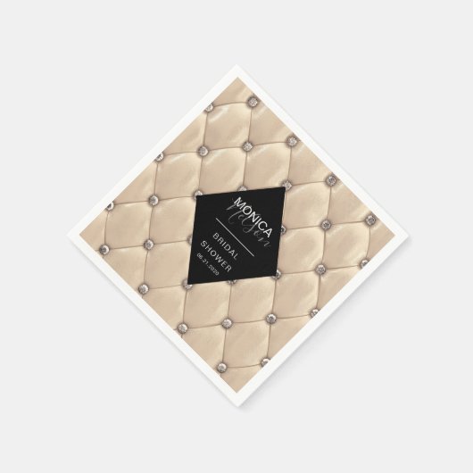 Luxe gouden getuft vrijgezellenfeest servet (Hoek)