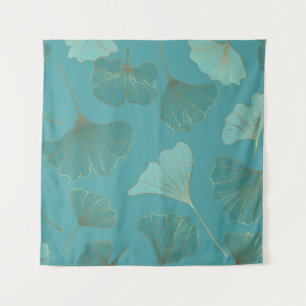 Luxe gouden Ginkgo, behang. Wandkleed