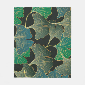 Luxe gouden Ginkgo, kunst. Fleece Deken