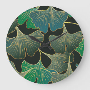 Luxe gouden Ginkgo, kunst. Grote Klok