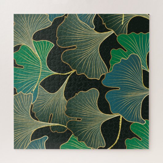 Luxe gouden Ginkgo, kunst. Legpuzzel (Horizontaal)