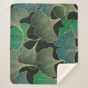 Luxe gouden Ginkgo, kunst. Sherpa Deken