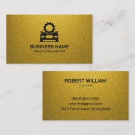 Luxe Gouden Glitter Auto Reparatie Monteur Auto Visitekaartje