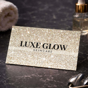 Luxe Gouden Glitter Estheetician Minimalistisch Visitekaartje