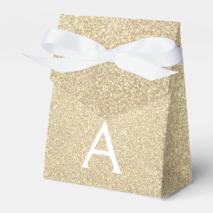 Luxe Gouden Glitter & Glans Monogram Bedankdoosjes