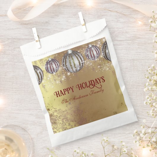 Luxe Gouden Glitter Kerstballen Bedankzakje (Geknipt)