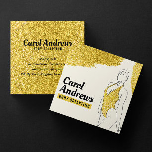 Luxe Gouden Glitter Lichaam Boetserende Wax Massag Vierkante Visitekaartje