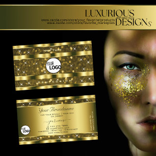 Luxe gouden glitter lichtgevende sterren toevoegen visitekaartje