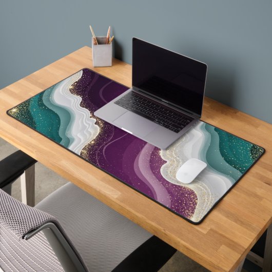 Luxe Gouden Glitter Marmer Patroon Bureaumat (Kantoor 2)