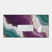 Luxe Gouden Glitter Marmer Patroon Bureaumat (Keyboard & Muis)