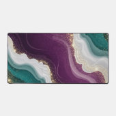 Luxe Gouden Glitter Marmer Patroon Bureaumat (Voorkant)