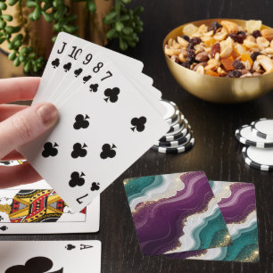 Luxe Gouden Glitter Marmer Patroon Pokerkaarten