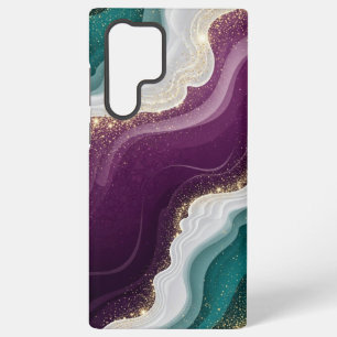 Luxe Gouden Glitter Marmer Patroon Samsung Galaxy Hoesje