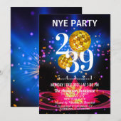 Luxe Gouden Glitter Oudejaarsavond Feest Kaart (Voorkant / Achterkant)