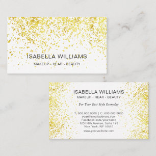 Luxe Gouden Glitter Patroon Make-up Artiest Visitekaartje